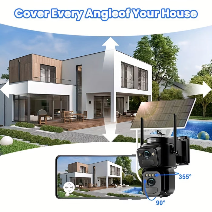 2K Solar WiFi Security Camera – 360° Protection with 10x Zoom
